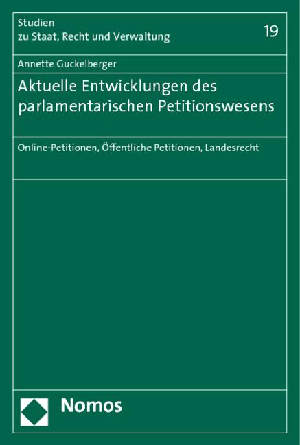 Cover-Bild Aktuelle Entwicklungen des parlamentarischen Petitionswesens