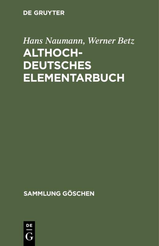 Cover-Bild Althochdeutsches Elementarbuch