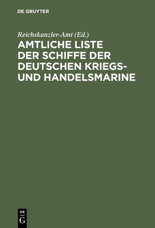 Cover-Bild Amtliche Liste der Schiffe der Deutschen Kriegs- und Handelsmarine
