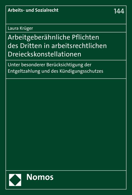 Cover-Bild Arbeitgeberähnliche Pflichten des Dritten in arbeitsrechtlichen Dreieckskonstellationen