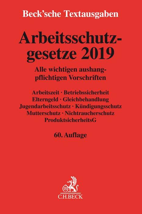 Cover-Bild Arbeitsschutzgesetze 2019