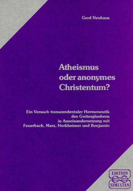 Cover-Bild Atheismus oder anonymes Christentum?