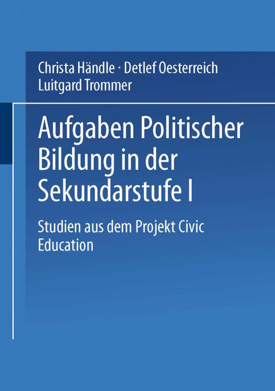 Cover-Bild Aufgaben politischer Bildung in der Sekundarstufe I