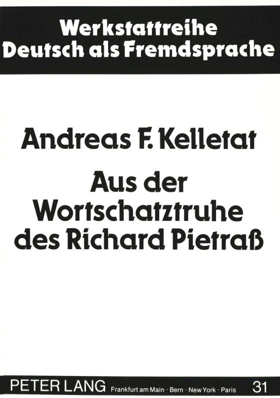 Cover-Bild Aus der Wortschatztruhe des Richard Pietraß