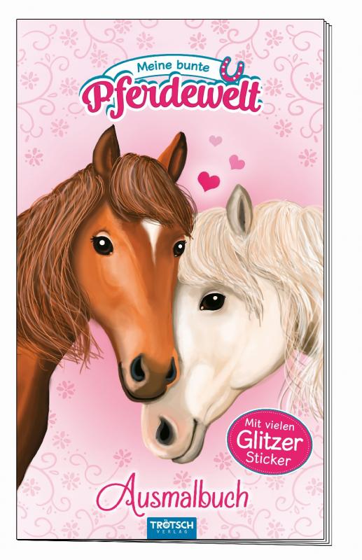 Cover-Bild Ausmalbuch mit Stickern "Meine bunte Pferdewelt"