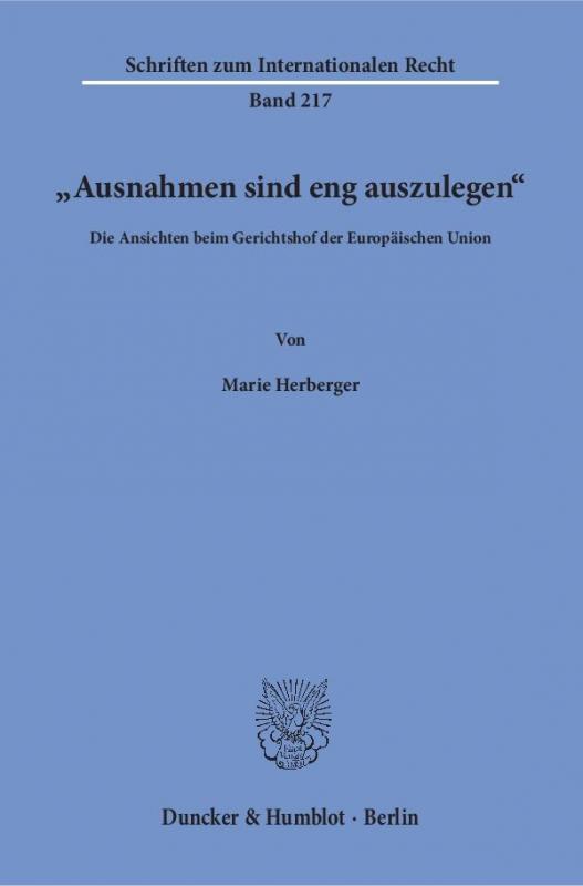Cover-Bild "Ausnahmen sind eng auszulegen".
