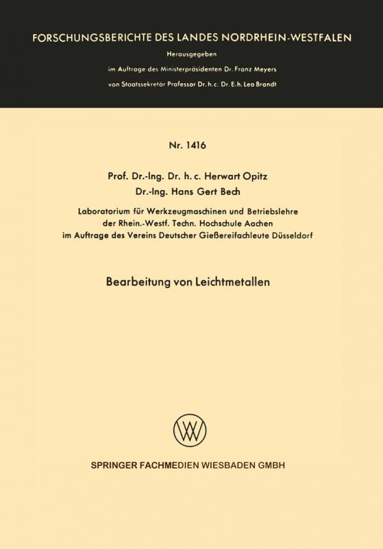 Cover-Bild Bearbeitung von Leichtmetallen