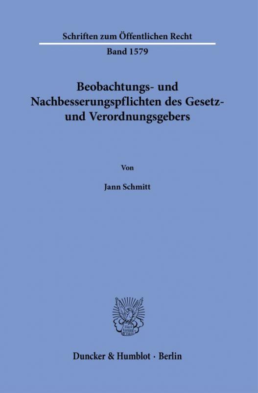 Cover-Bild Beobachtungs- und Nachbesserungspflichten des Gesetz- und Verordnungsgebers