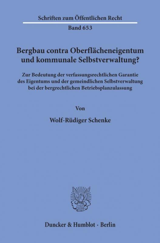 Cover-Bild Bergbau contra Oberflächeneigentum und kommunale Selbstverwaltung?