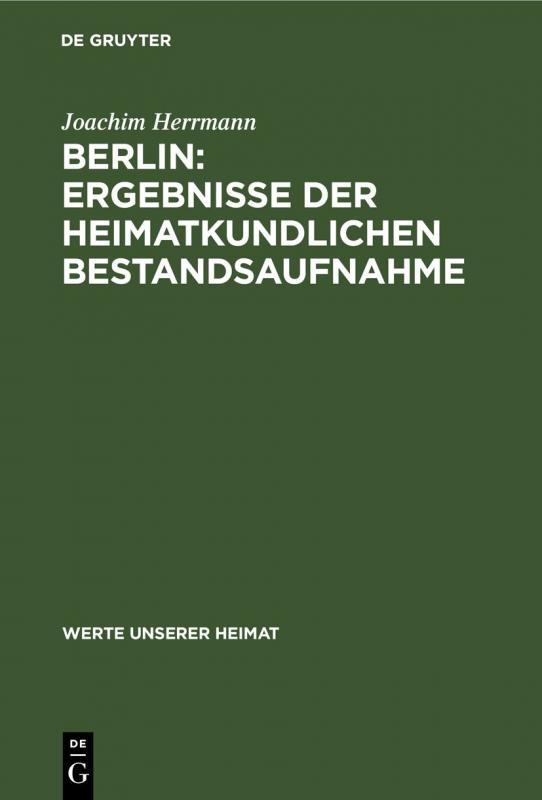Cover-Bild Berlin: Ergebnisse der heimatkundlichen Bestandsaufnahme