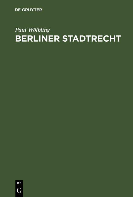 Cover-Bild Berliner Stadtrecht