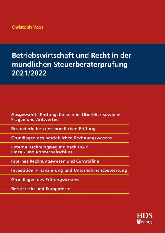 Cover-Bild Betriebswirtschaft und Recht in der mündlichen Steuerberaterprüfung 2021/2022