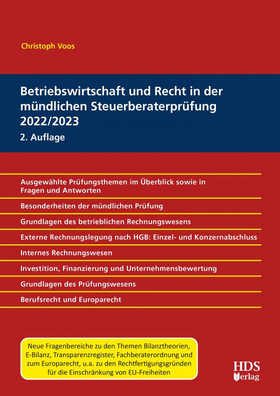 Cover-Bild Betriebswirtschaft und Recht in der mündlichen Steuerberaterprüfung 2022/2023