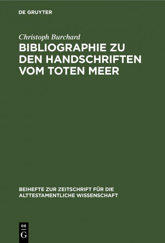 Cover-Bild Bibliographie zu den Handschriften vom Toten Meer