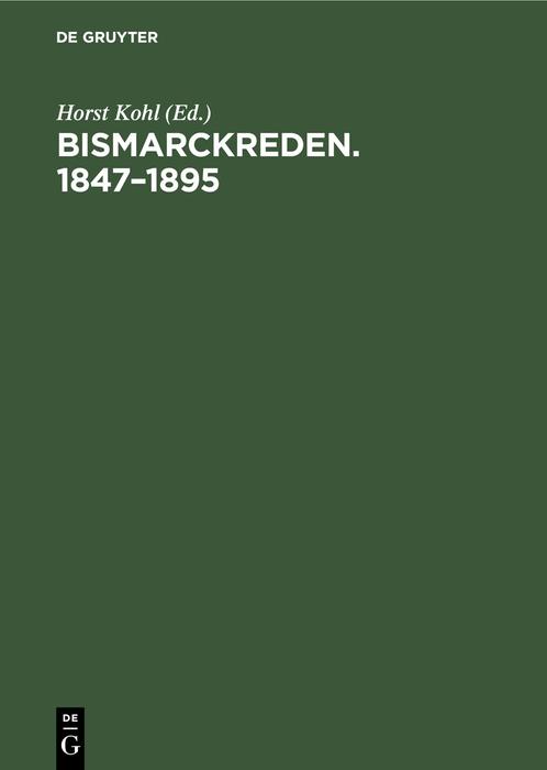 Cover-Bild Bismarckreden. 1847–1895