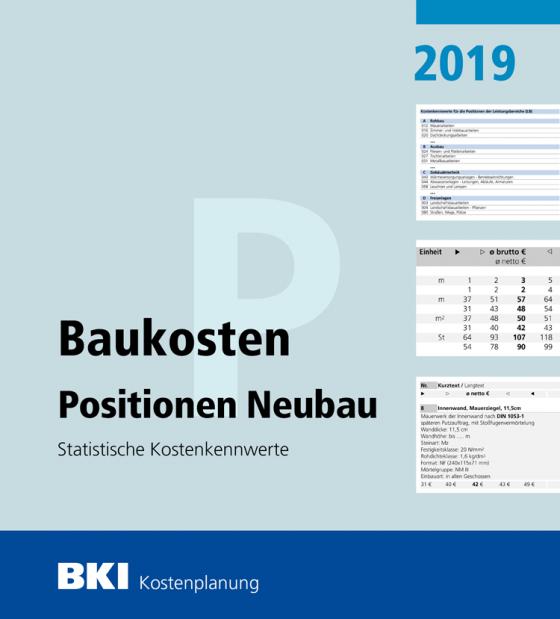 Cover-Bild BKI Baukosten Positionen Neubau 2019
