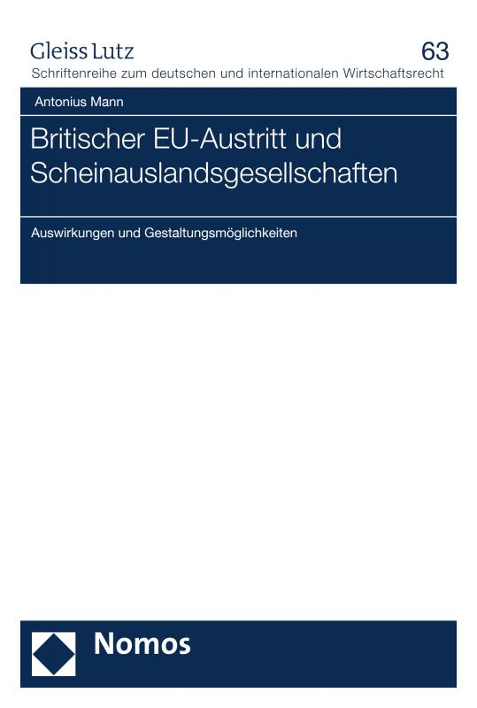 Cover-Bild Britischer EU-Austritt und Scheinauslandsgesellschaften