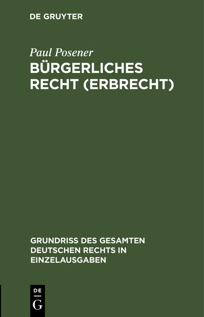 Cover-Bild Bürgerliches Recht (Erbrecht)