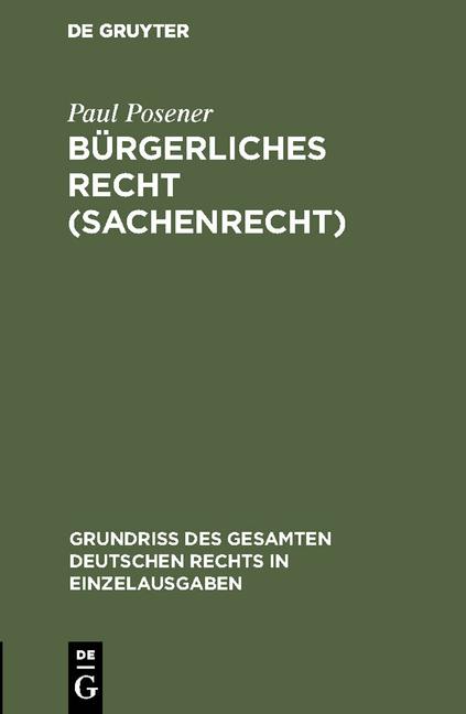 Cover-Bild Bürgerliches Recht (Sachenrecht)