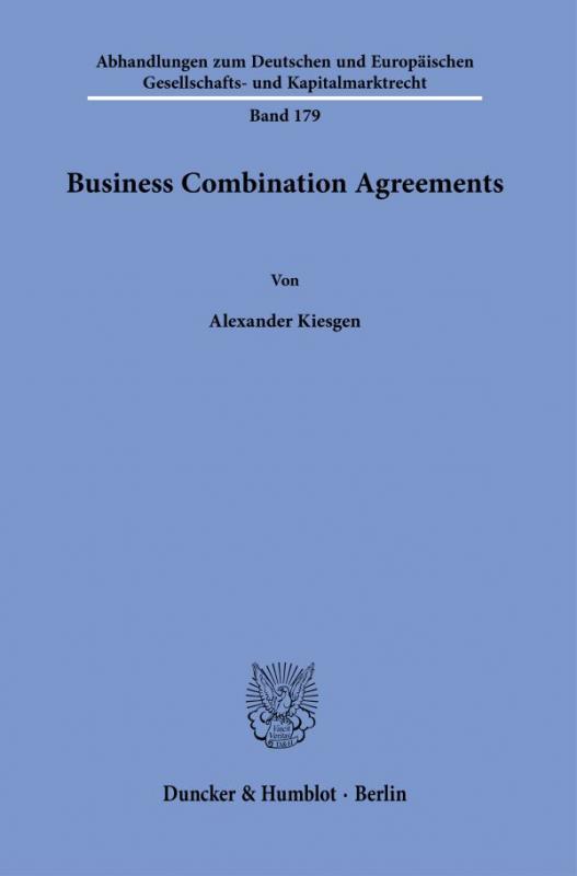 Cover-Bild Business Combination Agreements.