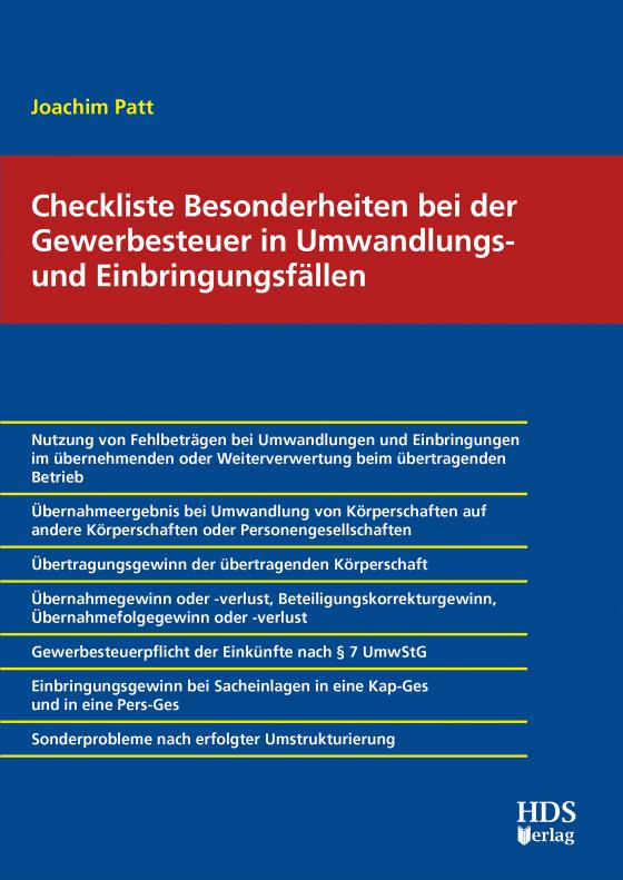 Cover-Bild Checkliste Besonderheiten bei der Gewerbesteuer in Umwandlungs- und Einbringungsfällen