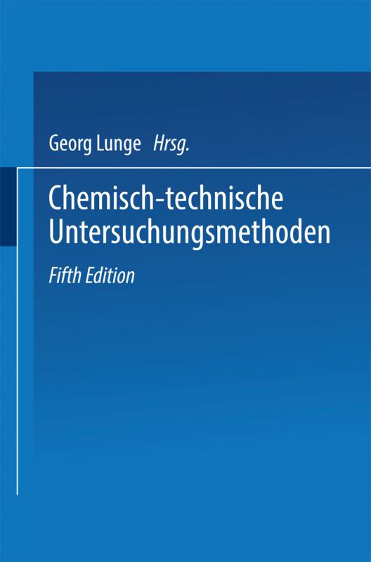 Cover-Bild Chemisch-technische Untersuchungsmethoden