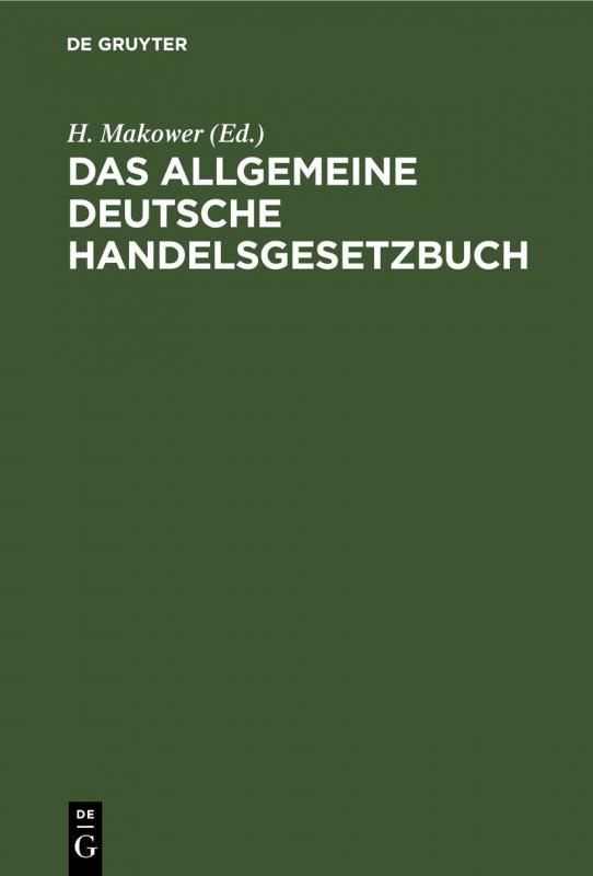 Cover-Bild Das allgemeine Deutsche Handelsgesetzbuch