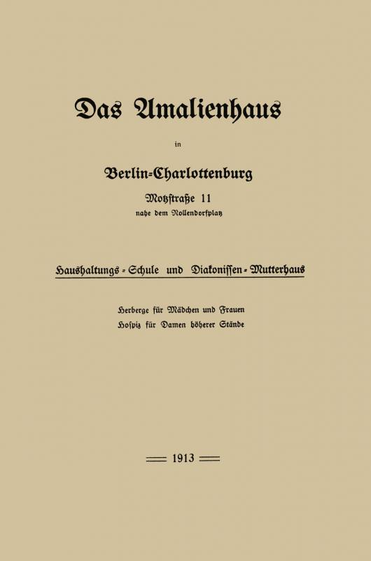 Cover-Bild Das Amalienhaus in Berlin-Charlottenburg