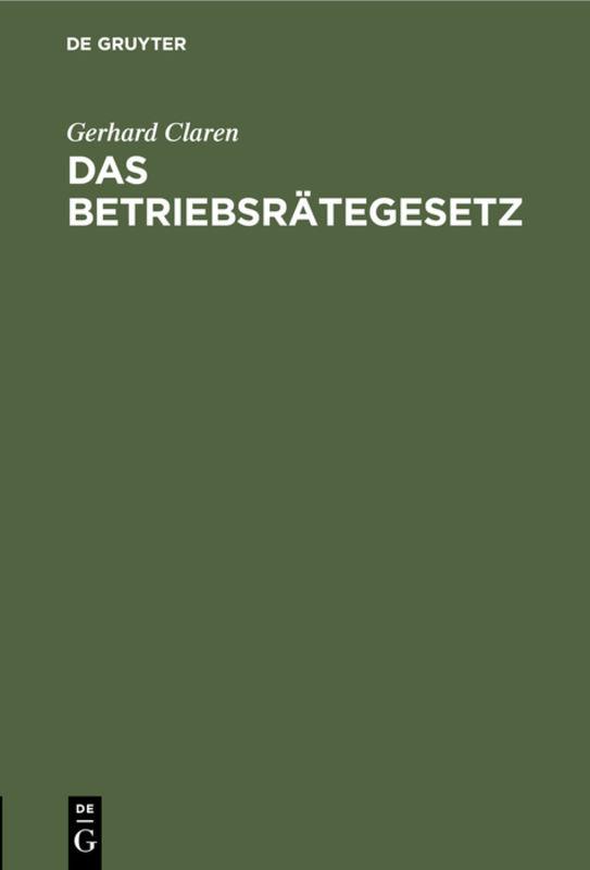 Cover-Bild Das Betriebsrätegesetz