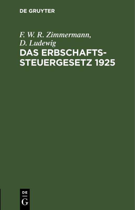 Cover-Bild Das Erbschaftssteuergesetz 1925
