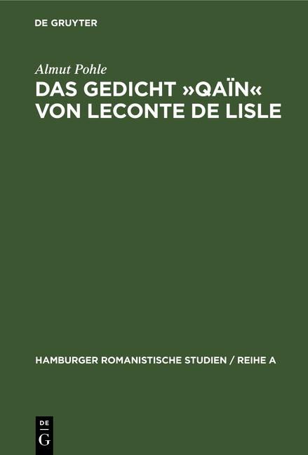 Cover-Bild Das Gedicht »Qaïn« von Leconte de Lisle