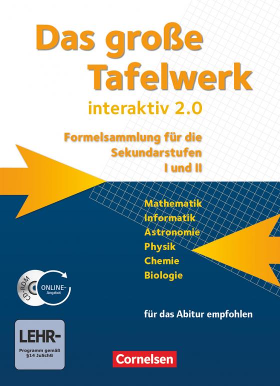 Cover-Bild Das große Tafelwerk interaktiv 2.0 - Formelsammlung für die Sekundarstufen I und II - Allgemeine Ausgabe (außer Niedersachsen und Bayern)