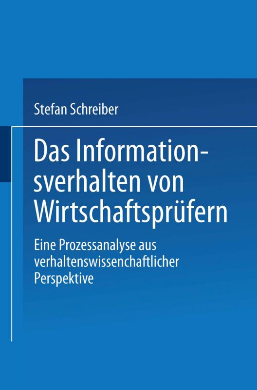 Cover-Bild Das Informationsverhalten von Wirtschaftsprüfern