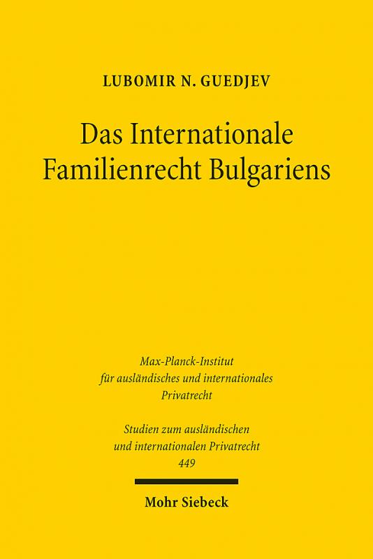Cover-Bild Das Internationale Familienrecht Bulgariens