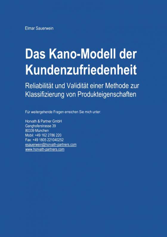 Cover-Bild Das Kano-Modell der Kundenzufriedenheit