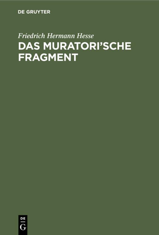 Cover-Bild Das Muratori'sche Fragment