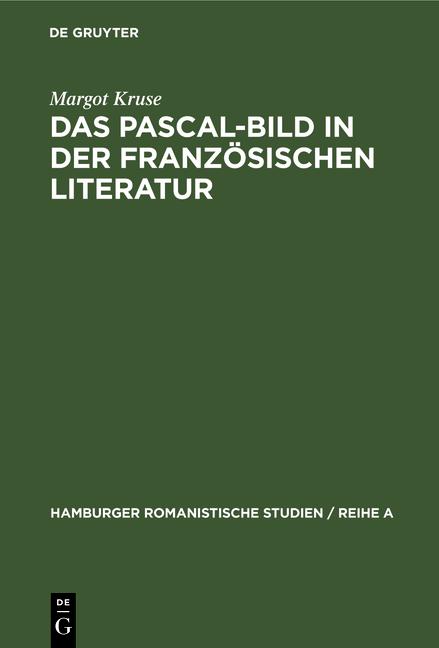 Cover-Bild Das Pascal-Bild in der französischen Literatur