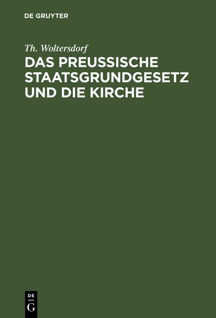 Cover-Bild Das Preußische Staatsgrundgesetz und die Kirche