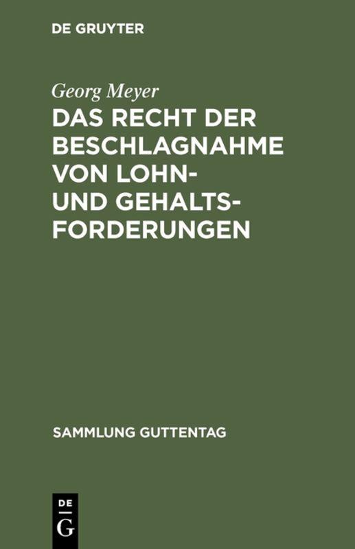 Cover-Bild Das Recht der Beschlagnahme von Lohn- und Gehaltsforderungen