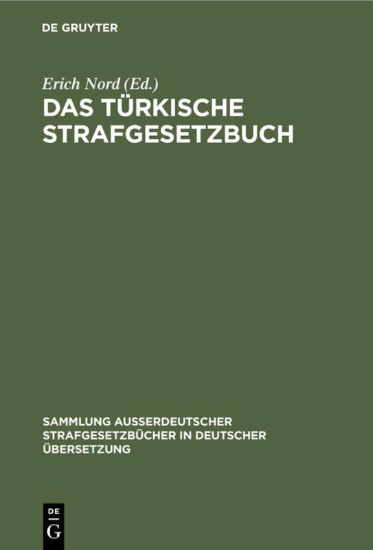 Cover-Bild Das türkische Strafgesetzbuch