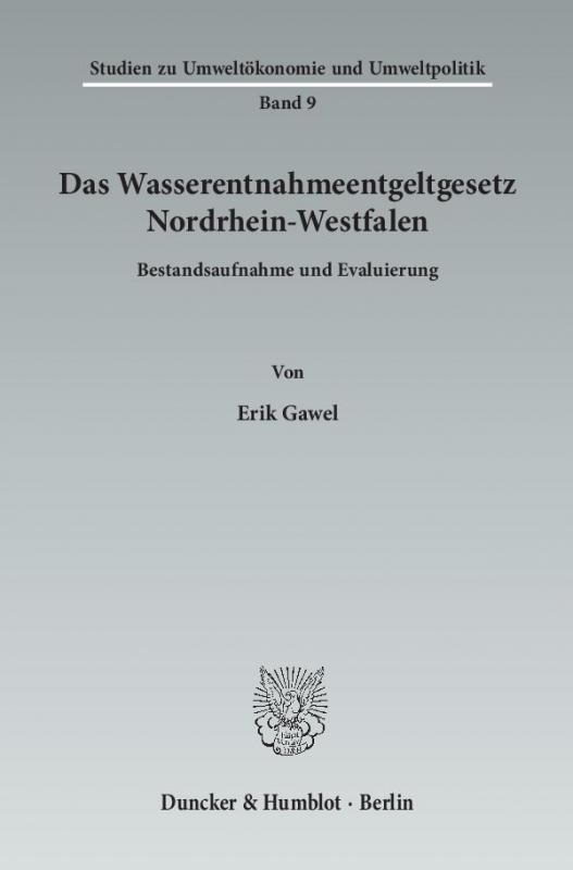 Cover-Bild Das Wasserentnahmeentgeltgesetz Nordrhein-Westfalen.