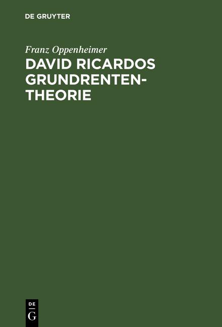 Cover-Bild David Ricardos Grundrententheorie