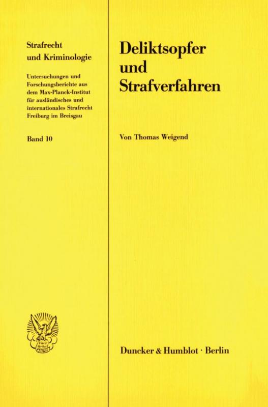 Cover-Bild Deliktsopfer und Strafverfahren.