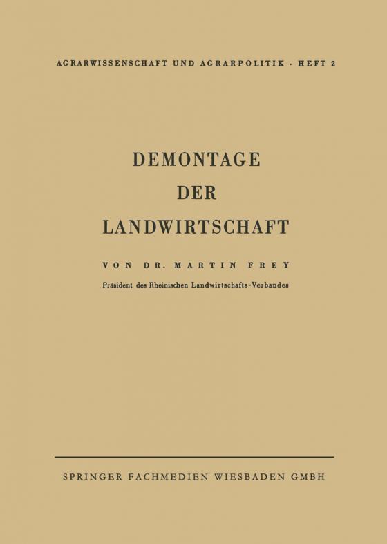 Cover-Bild Demontage der Landwirtschaft