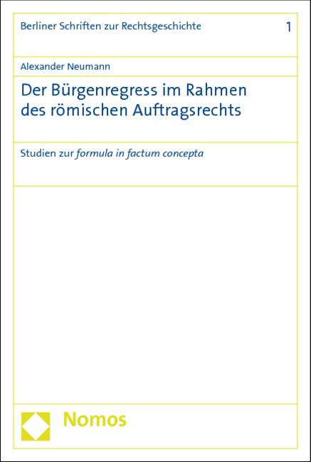 Cover-Bild Der Bürgenregress im Rahmen des römischen Auftragsrechts