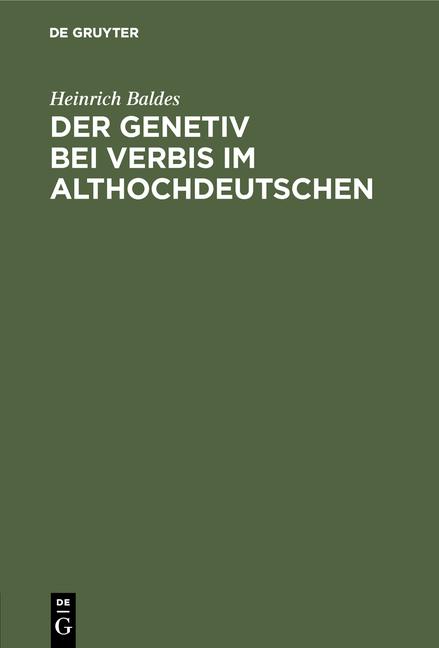 Cover-Bild Der Genetiv bei verbis im Althochdeutschen