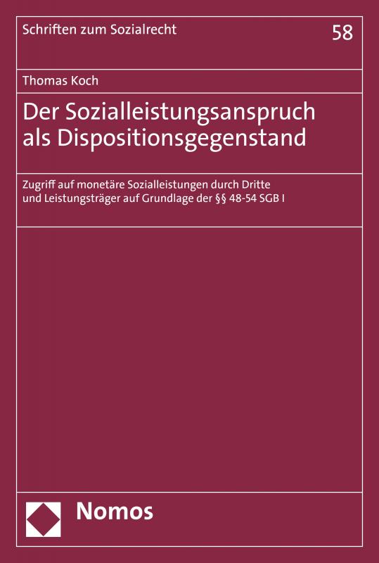 Cover-Bild Der Sozialleistungsanspruch als Dispositionsgegenstand