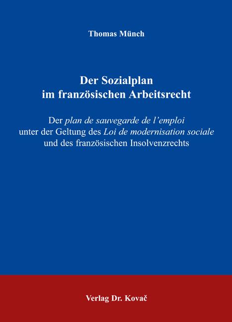 Cover-Bild Der Sozialplan im französischen Arbeitsrecht