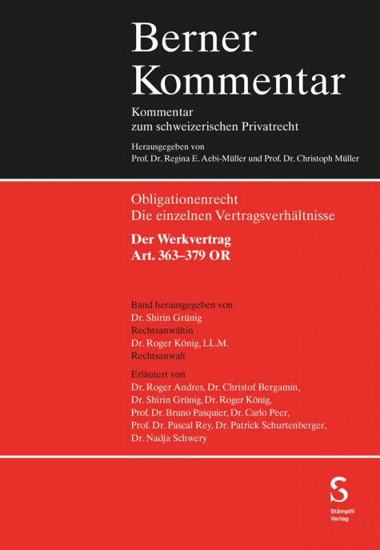 Cover-Bild Der Werkvertrag Art. 363–379 OR