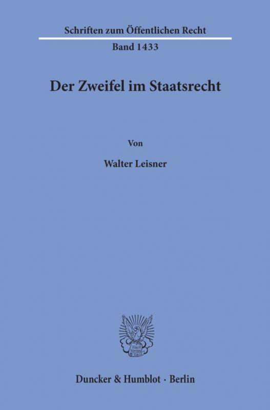 Cover-Bild Der Zweifel im Staatsrecht.